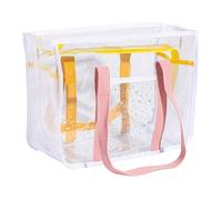 Sac À Banc De Plage Transparent - Femmes De Sac À Main Accessoire De Voyage Élégant À Glissière, Fashion Swim Gym Shopping Avec Des Éléments Essentiels De La Piscine De Vacances D'été