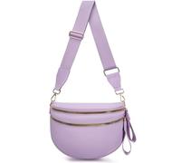Sac à bandoulière à carreaux en nylon pour femme, sac banane tendance à motif damier avec bandoulière, Violet clair pur, Tendance
