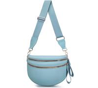 Sac à bandoulière à carreaux en nylon pour femme, sac banane tendance à motif damier avec bandoulière, Bleu glacier pur, Tendance