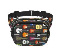 Sac à bandoulière à double couche unisexe imprimé acoustique et guitare coloré, sac de voyage d'entraînement, noir, taille unique, noir, taille unique, noir, One Size