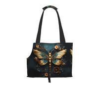 Sac à bandoulière à double usage avec imprimé libellule et fleur dorée