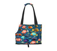 Sac à bandoulière à double usage pour animal de compagnie Motif poissons sous-marins