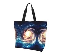 Sac à bandoulière à motif Beach in Sunset Time, réutilisable, adapté pour les voyages, la gym et le yoga., Universe Milky Way Galaxy, Taille unique