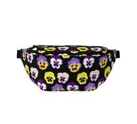 Sac à bandoulière à motifs de fleurs de pensée pour homme et femme, sac banane pour voyage, gym, travail, randonnée, multicolore, Taille unique, Sac à dos de