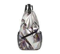 Sac à bandoulière à paillettes abstraites avec strass pour homme et femme, sac à dos décontracté, sac à dos poitrine pour randonnée, voyage