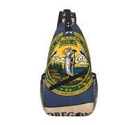 Sac à bandoulière abstrait avec drapeau de l'Oregon Map03 - Sac à bandoulière à bandoulière - Sac banane pour homme et femme