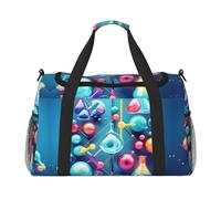 Sac à bandoulière abstrait Science Chimie Illustration 3D Impression 3D pour femmes hommes Sac à bandoulière pour le yoga Voyage Indispensable, noir, One Size