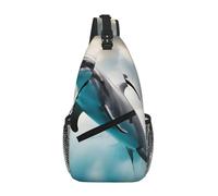 Sac À Bandoulière Affiche Amusante D'Un Dauphin Qui Vous Regarde Sac À Dos D'Extérieur Multifonctionnel Loisir Sling Bag, Pour Voyage, Sports, Escalade, Camping