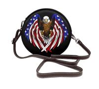 Sac à bandoulière American Eagle - Sac à bandoulière en cuir avec sangle réglable, parfait pour le travail, les voyages et le shopping, Drapeau des États-Unis Aigle patriotique, Taille unique