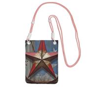 Sac à bandoulière American Wastern Texas Star pour femme et homme - Mini sac à main étanche pour téléphone portable - Petit sac à bandoulière avec sangle réglable - Pochette de voyage pour téléphone