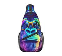 Sac à bandoulière amusant Gorilla Dj Neon - Sac à dos de voyage pour homme - Sac à dos de randonnée