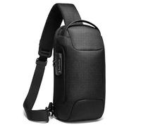 Sac à bandoulière antivol en fibre de carbone, Noir