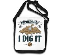 Sac à bandoulière Archeology I Dig It Funny Shovel Creuser Art Blanc