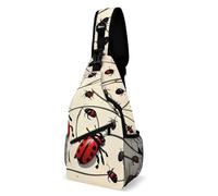 Sac à bandoulière Art Ladybug Sac à dos à bandoulière Sac de poitrine décontracté Sac banane Art Ladybug, 20,3 x 10,2 x 38,1 cm, Coccinelle d'art, 8 × 4 × 15 inches