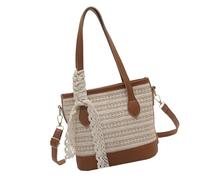 Sac à bandoulière assorti pour femme, sac de plage, sac à main simple, grande capacité, seau de paille pour tous les jours, joli sac à bandoulière pour femme, seau de paille simple à épaule, plage