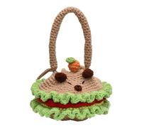 Sac à bandoulière au crochet, 12 pouces mignon sac à main Capybara pour femmes, conception de hamburger en maille douce avec intérieur spacieux, fourre-tout pour les voyages, le shopping, l'école