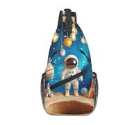 Sac à bandoulière avec astronautes, fusées et planètes, sac à bandoulière de voyage pour homme, sac à dos de randonnée