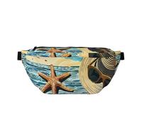 Sac à bandoulière avec chapeau, lunettes de soleil et étoile de mer, sac à bandoulière pour coureur, entraînement, randonnée, cyclisme, voyage, multicolore, Taille unique, Sac à dos de