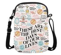 Sac à bandoulière avec citation « These Are The Best Days Of Our Lives », Our Lives Cr Eu, 5.91 Inches ×8.27 Inches