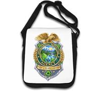 Sac à bandoulière avec emblème de protection et de conservation de l'environnement Blanc