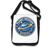 Sac à bandoulière avec emblème officiel de la rotation planétaire Blanc