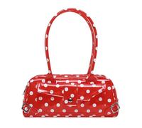 Sac à bandoulière avec fermeture éclair sur le dessus, sac à main en PVC brillant avec longues poignées et poche avant pour un transport quotidien à pois Sac à bandoulière fourre-tout sous les bras en