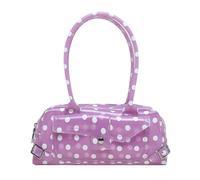 Sac à bandoulière avec fermeture éclair sur le dessus, sac à main en PVC brillant avec longues poignées et poche avant pour un transport quotidien à pois Sac à bandoulière fourre-tout sous les bras en