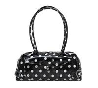 Sac à bandoulière avec fermeture éclair sur le dessus, sac à main en PVC brillant avec longues poignées et poche avant pour un transport quotidien à pois Sac à bandoulière fourre-tout sous les bras en