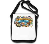 Sac à bandoulière avec illustration humoristique de Over Qualification Skills Blanc
