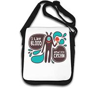 Sac à bandoulière avec inscription « I Like Blood and Ice Cream » - Blanc
