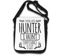 Sac à bandoulière avec inscription « I'm Hunter I Hunt Every Chance I Get Antlers » Blanc