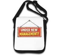Sac à bandoulière avec inscription « New Management » - Blanc