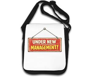 Sac à bandoulière avec inscription « New Management » - Blanc