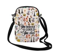Sac à bandoulière avec inscription « She Believed She Could So She Did », Did Togethter Paris Cr UK, 0