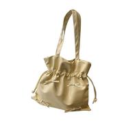 Sac à bandoulière avec nœuds pour femme - Seau esthétique - Grande capacité - Sac à main assorti sous les bras - Pour l'école - En cuir synthétique - Pour les aisselles - Esthétique, jaune, One Size