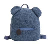 Sac à bandoulière avec oreilles d'ours en peluche - École pour remplie mignonne | Hiver Chaud Peluche Doux Sac de jour décontracté pour, tout-petits, filles, amis, bleu, Siehe