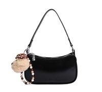 Sac à bandoulière avec sangle réglable - Pratique - En polyuréthane - Pour le travail, les voyages, les voyages, Noir , with pendant