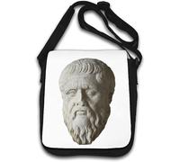 Sac à bandoulière avec statue de Platon grec antique Athènes Grèce Blanc