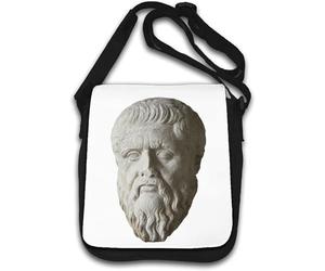 Sac à bandoulière avec statue de Platon grec antique Athènes Grèce Blanc