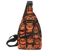 Sac à bandoulière Barred Owl Sits Motionless in The Blue Moonlight - Sac à dos à bandoulière pour voyage, randonnée, sac de jour pour sacs à main, sac à bandoulière pour femmes et hommes, Multicolore
