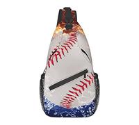 Sac à bandoulière Baseball Fire Water Sport Blue Randonnée Daypack Crossbody épaule Sac à Dos Voyage Poitrine Pack pour Hommes Femmes