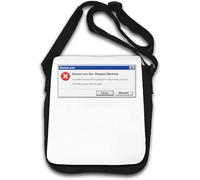 Sac à bandoulière blanc avec message d'erreur logicielle pour défaillance du programme humain