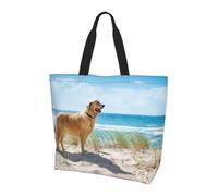 Sac à bandoulière bleu marine avec motif ciel et étoiles, sac de rangement pour les voyages, les voyages d'affaires et les voyages à la plage, Golden Retriever, Taille unique