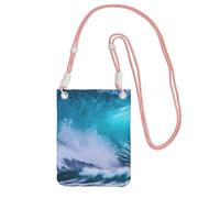 Sac à bandoulière bleu océan imprimé vague pour femme, sac à bandoulière, mini sac de voyage, sac de sport, sac de téléphone, portefeuille de téléphone, rose, Taille unique