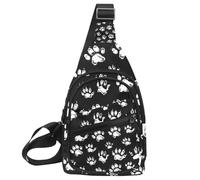 Sac à bandoulière Bones Cat Dog Tracks pour femmes et hommes - Sac à bandoulière fourre-tout - Sac à dos banane de voyage, Multicolore 01., 11.8x7x1.5in/30x18x4cm