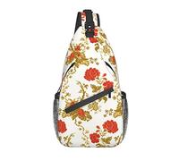Sac À Bandoulière Branches Jaunes Avec Des Fleurs Bandoulière Sac Multifonctionnel Avec Bretelles Réglables Sacs Poitrine, Pour Cyclisme, Sports, Randonnée