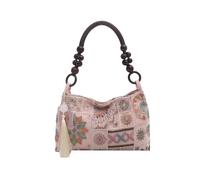 Sac à bandoulière brodé style national avec pompons, grand volume, pour fem