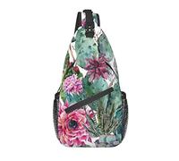 Sac à bandoulière, Cactus Succulent Red Flower Bonsai Print Crossbody Sling Backpack pour Casual Shoulder Women and Men