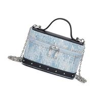 Sac à bandoulière carré pour femme Style coréen Messagers Denim Sac à main esthétique Shopping Sortir ensemble Sac à main pour femme Style coréen Messenger Boîte carrée Bandoulière, style 2, One Size