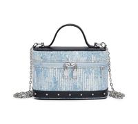 Sac à bandoulière carré pour femme Style coréen Sac de messagers Denims Sac à main esthétique Shopping Sortir ensemble Femmes Boîte carrée épaule Denim Bandoulière Style coréen Sac à main, style 2